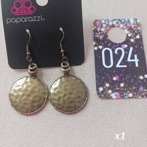 Paparazzi Bronze Textured Earrings